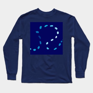 Elegant Blue Journey Abstract Pattern Long Sleeve T-Shirt